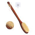 Wooden Bath Brush with Stiff Sisal Bristles & Long Handle for Shower Back Scrubbing