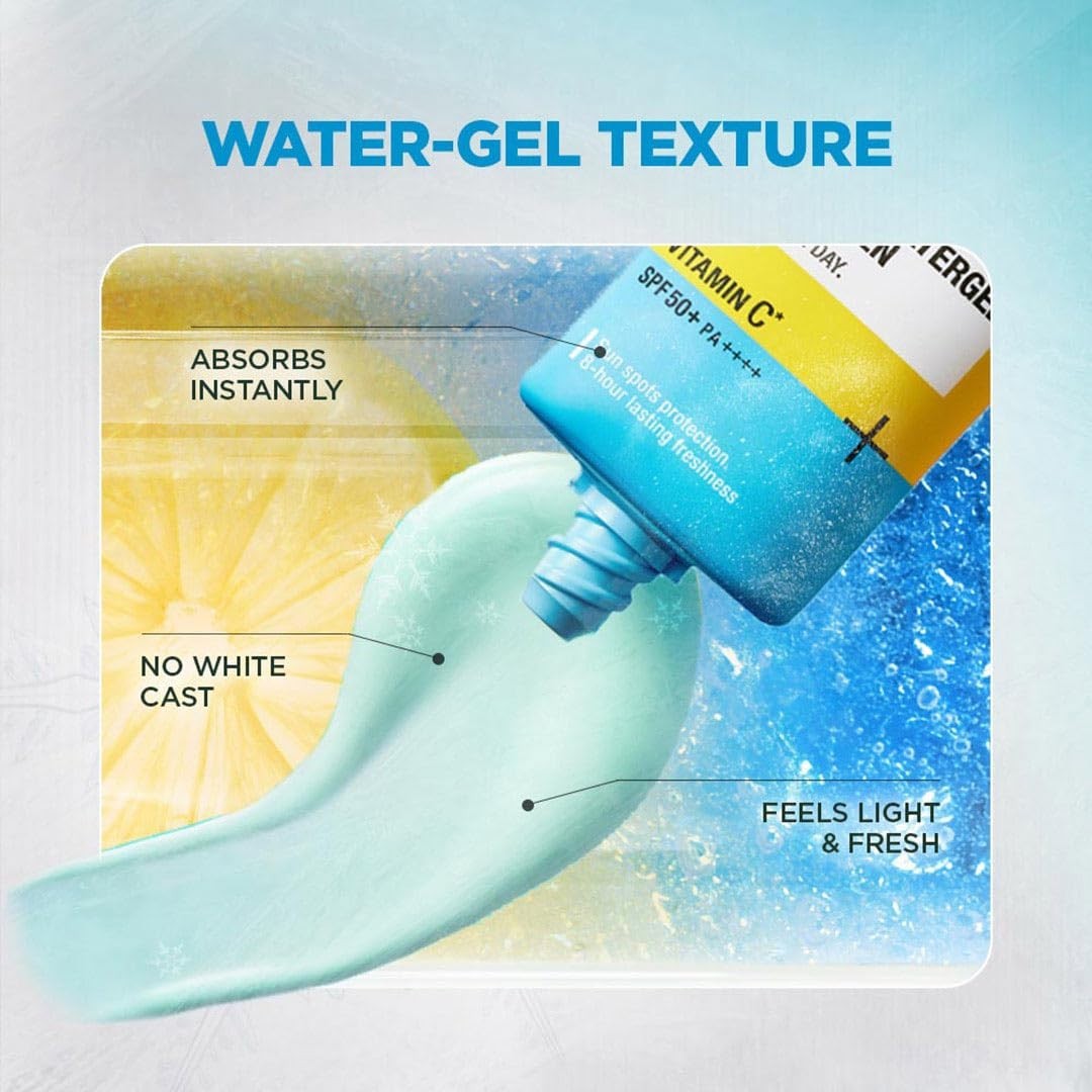 Garnier SPF 50 PA++++ Cooling Watergel Sunscreen with Vitamin C 60ml - Brightening & All-Day Freshness