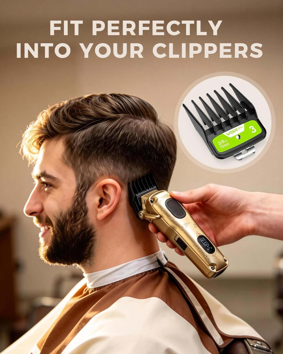 Professional Hair Clipper Guard Set with 10 Color-Coded Combs and Accessories