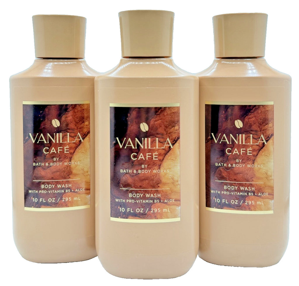 Bath & Body Works Vanilla Cafe Body Wash Set - 3 Bottles, 10 oz Each