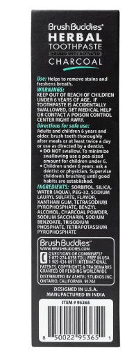 Herbal Charcoal Toothpaste Fluoride-Free Whitening Cool Mint 3.5oz