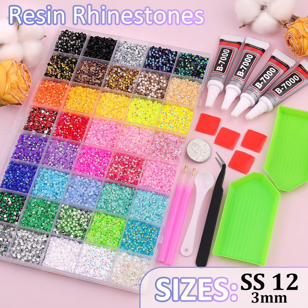 50000Pcs Rhinestone Bedazzling Kit for Crafts Jewelry Making