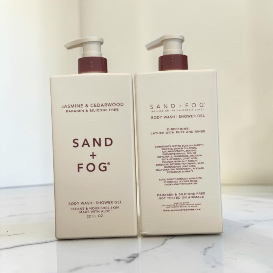 Jasmine & Cedarwood Shower Gel Set - 2 Pack, 32 oz Bottles