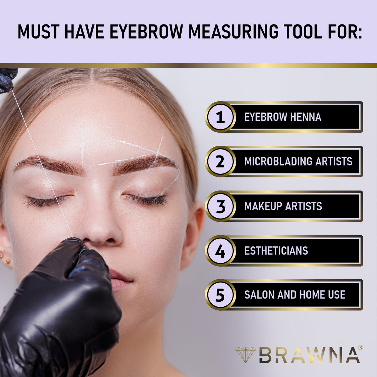 Pre-Inked White Brow Mapping String for Microblading - Ultra-Thin & Hypoallergenic