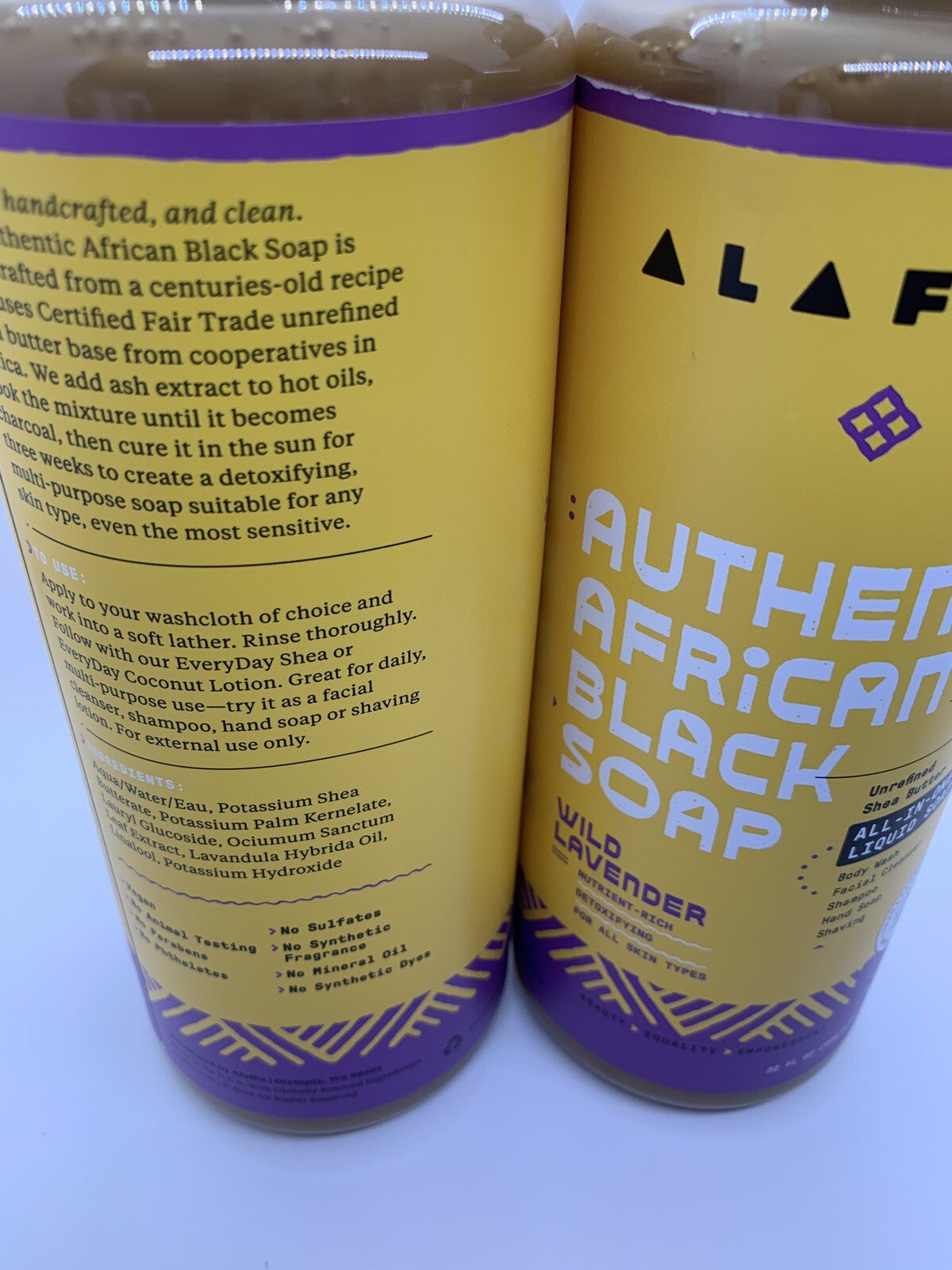 African Black Soap Liquid 32oz - All-in-One Natural Skin Care Pack (2 Pack)
