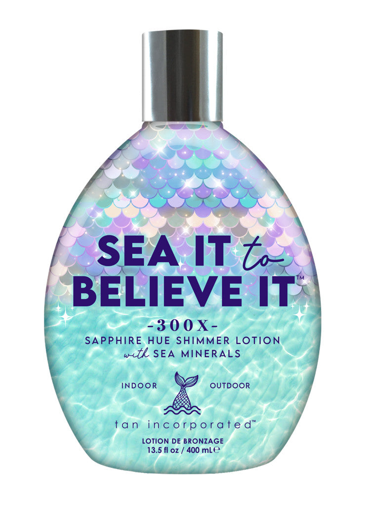 Sapphire Hue Shimmer Body Lotion - Tan & Nourish with Vitamin C & Sea Minerals - 13.5oz