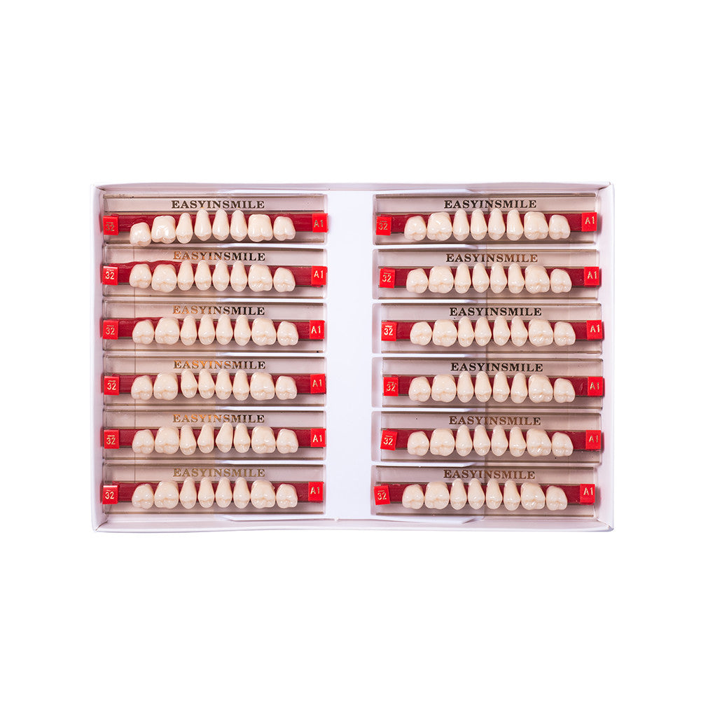 Dental Denture Teeth Set Acrylic Resin Full Upper & Lower A1/A2/A3