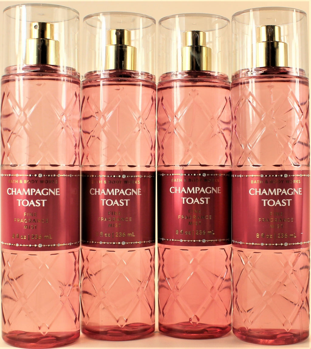 4 Pack Bath & Body Works Champagne Toast Body Mist 8oz - Fragrance Spray