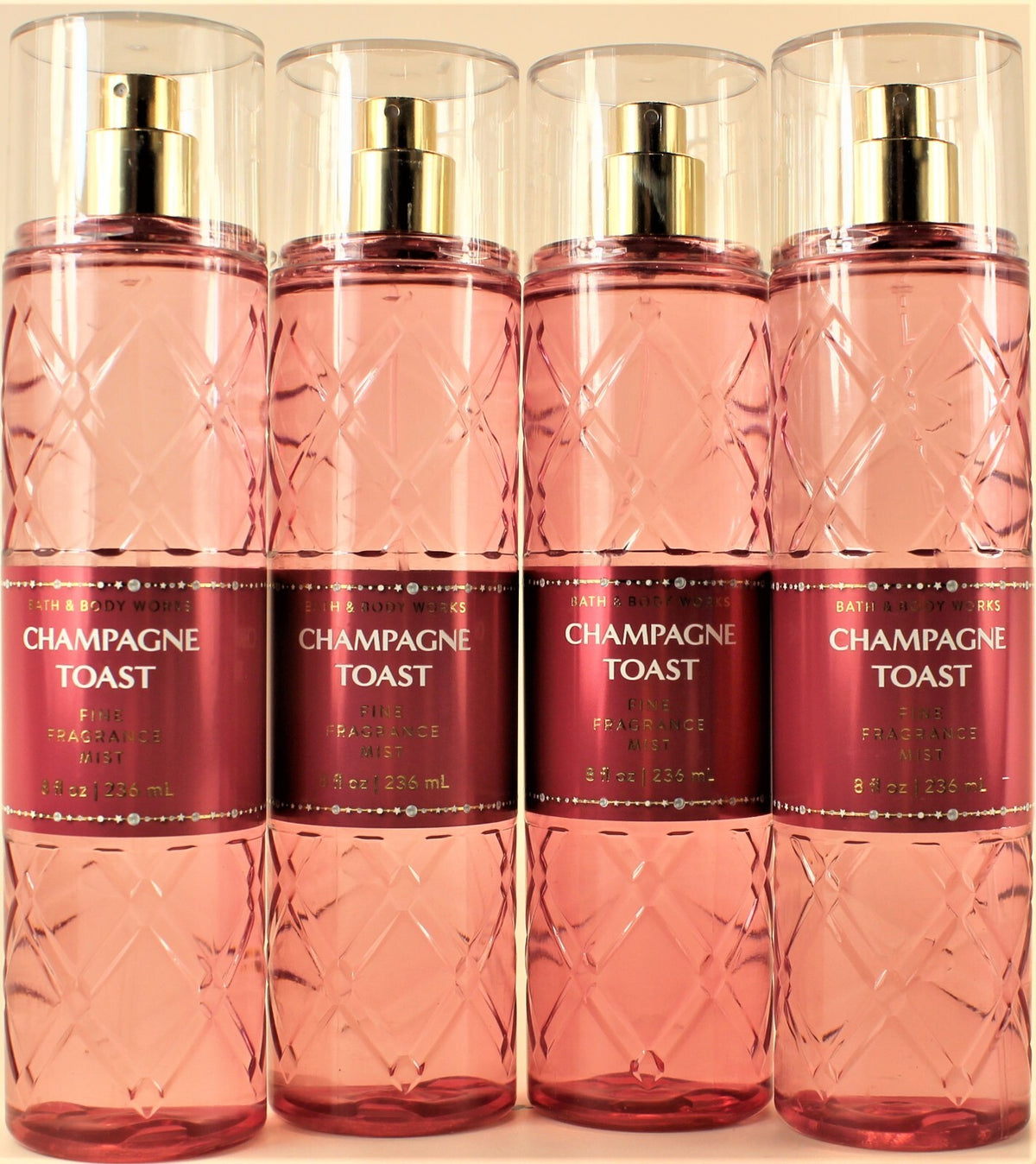 4 Pack Bath & Body Works Champagne Toast Body Mist 8oz - Fragrance Spray