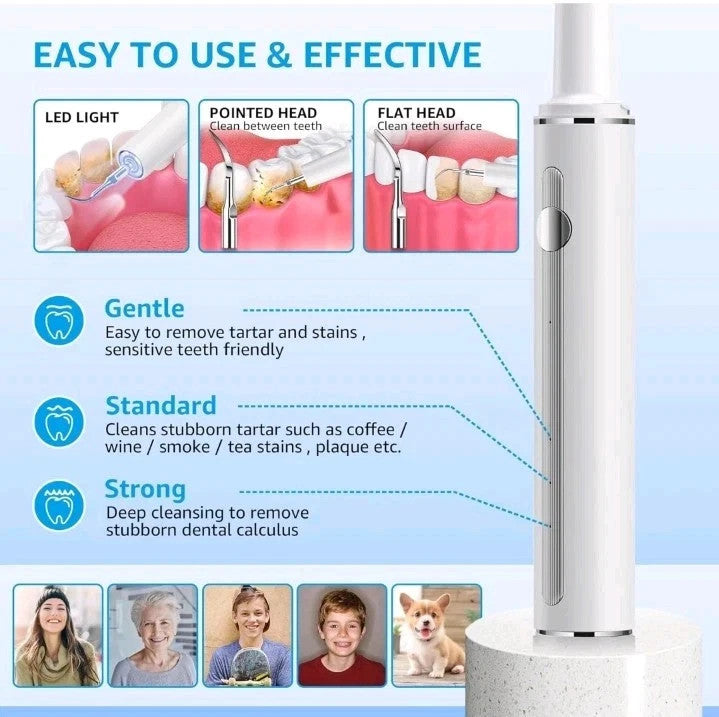 Electric Ultrasonic Dental Tooth Cleaner Tartar & Plaque Remover Kit