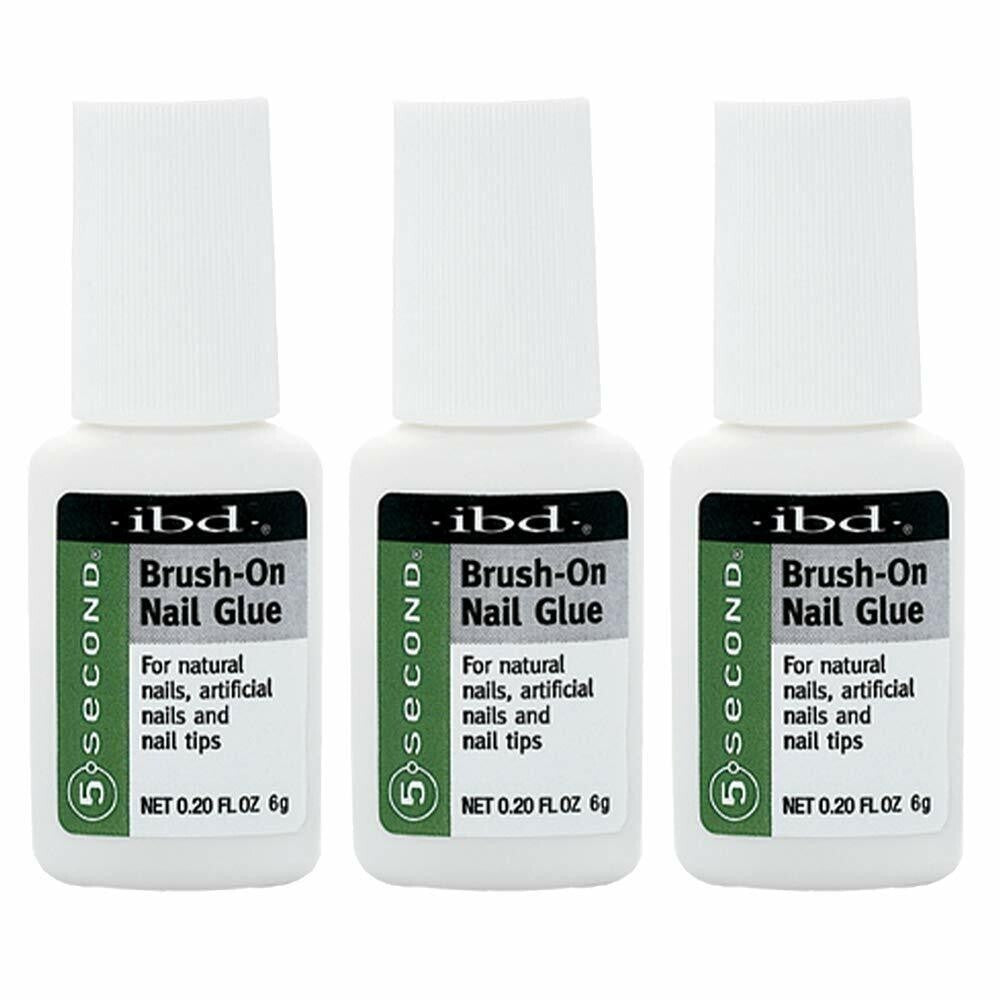 Nail Glue 5 Second Brush-On Nail Adhesive - Pack of 3