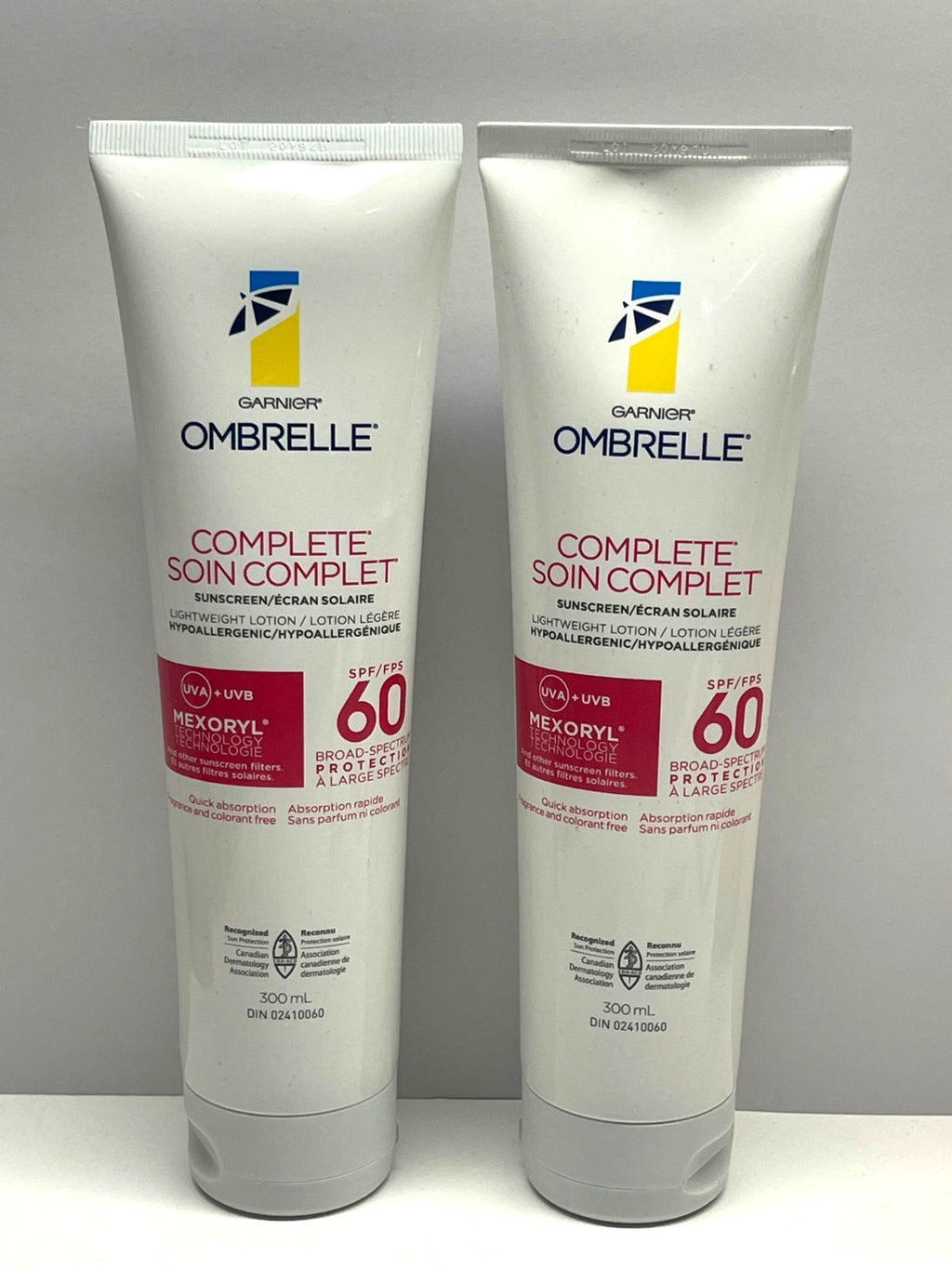 Garnier Ombrelle SPF 60 Hypoallergenic Sunscreen - 2 Pack 300ML
