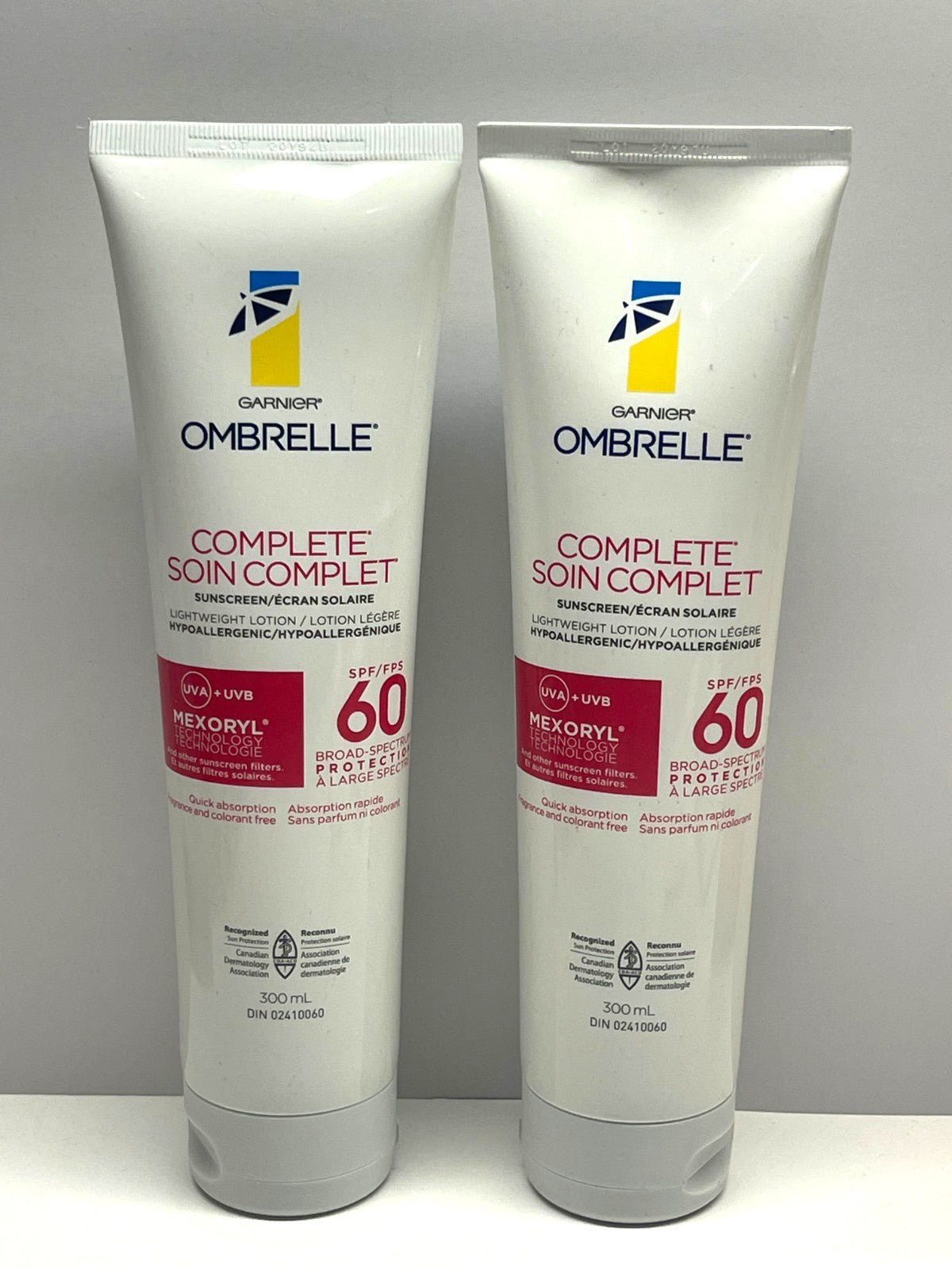 Garnier Ombrelle SPF 60 Hypoallergenic Sunscreen - 2 Pack 300ML