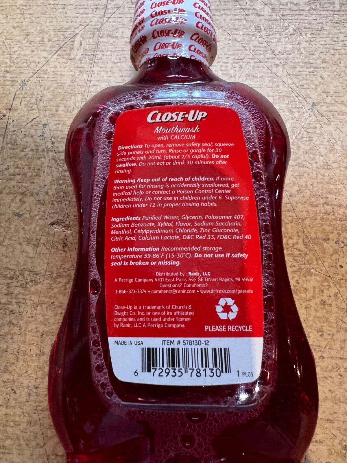 Calcium Cinnamon Mouthwash Alcohol-Free 13.5 Oz - Fresh Breath & Oral Health