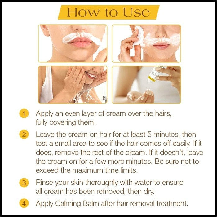 Facial Hair Removal Cream & Calming Balm Set – Gentle Skin Care Duo