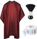 Hair Cutting Cape Set with Neck Brush & Disposable Paper for Barber Shop