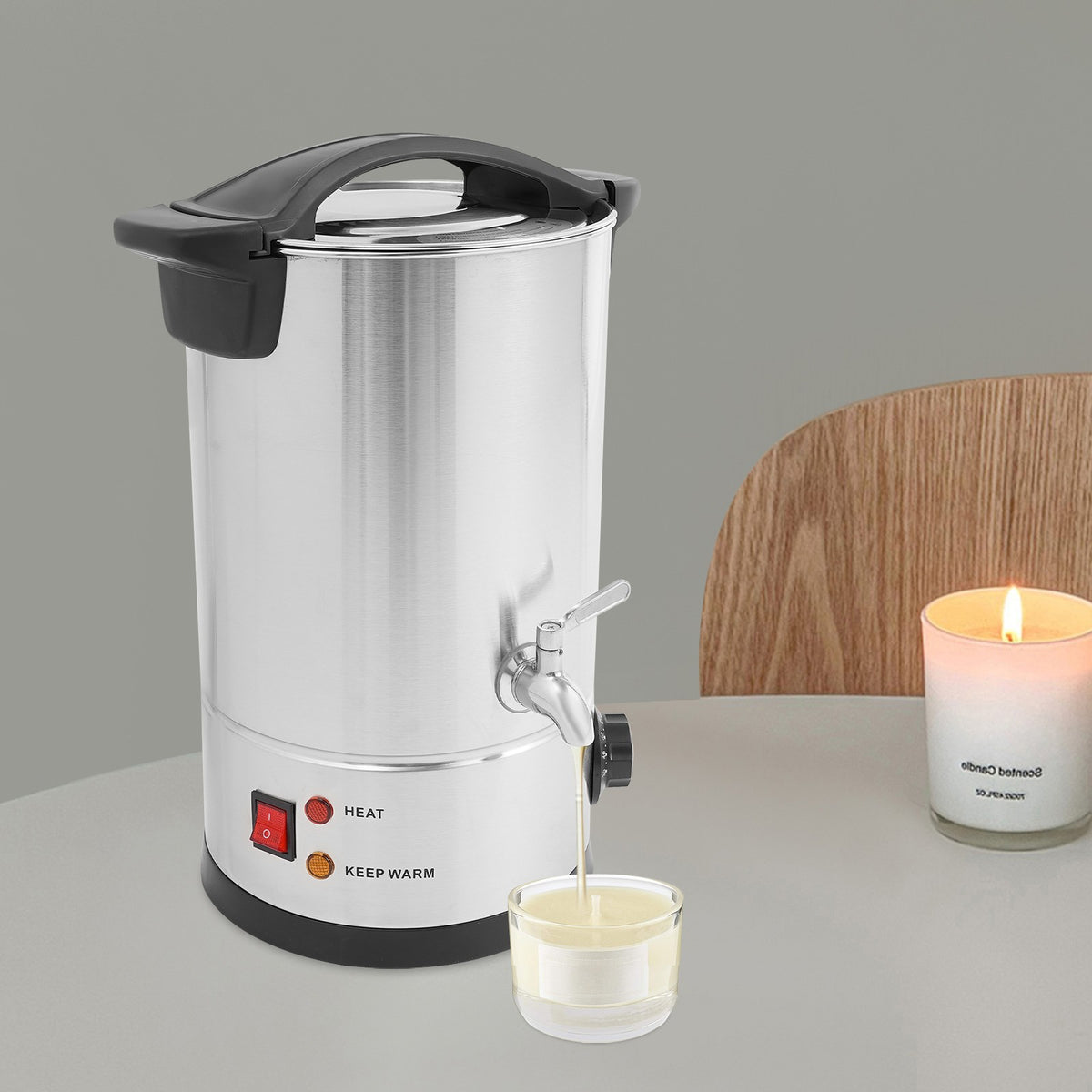 8L Electric Wax Melter Warmer 1200W Stainless Steel Candle Making Oven