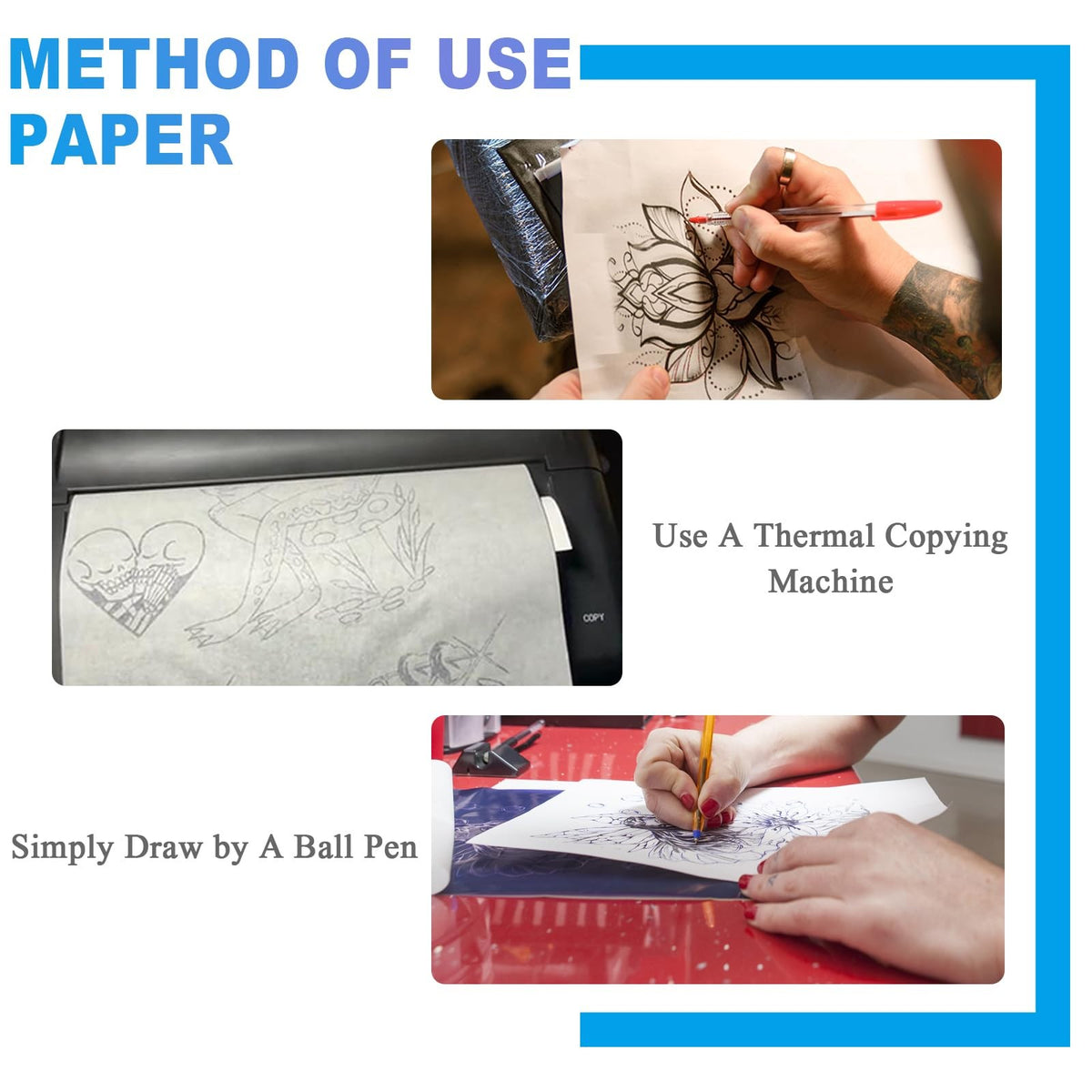 3mm Tattoo Practice Kit - 13Pcs Fake Skin & Stencil Paper Set for Training