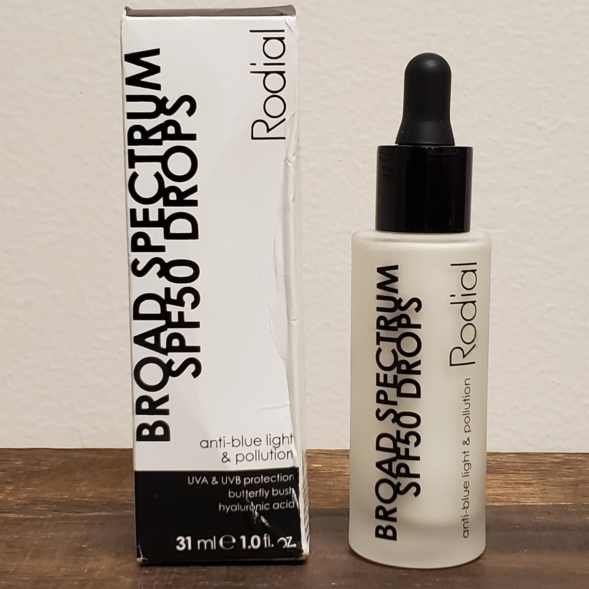 Broad Spectrum SPF 50 Drops with Blue Light & Pollution Protection - Hyaluronic Acid, 1 Oz