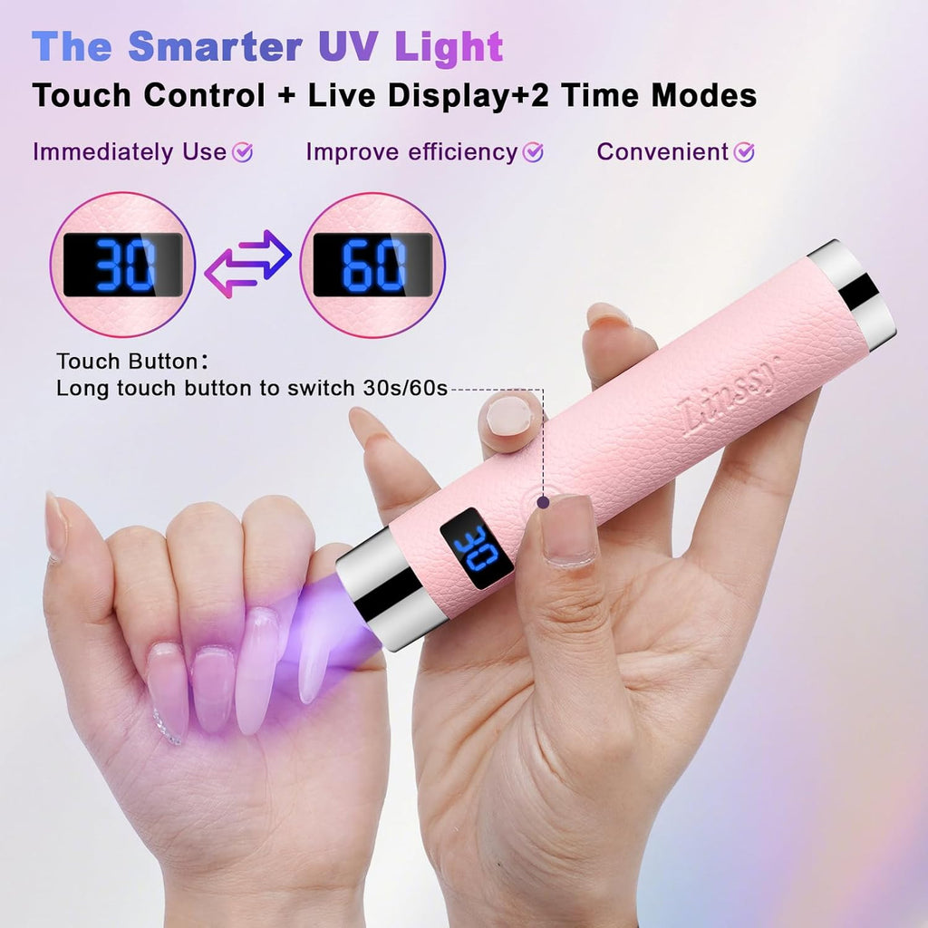 Mini UV LED Nail Lamp with Auto Sensor & Magnetic Stand for Gel Nails