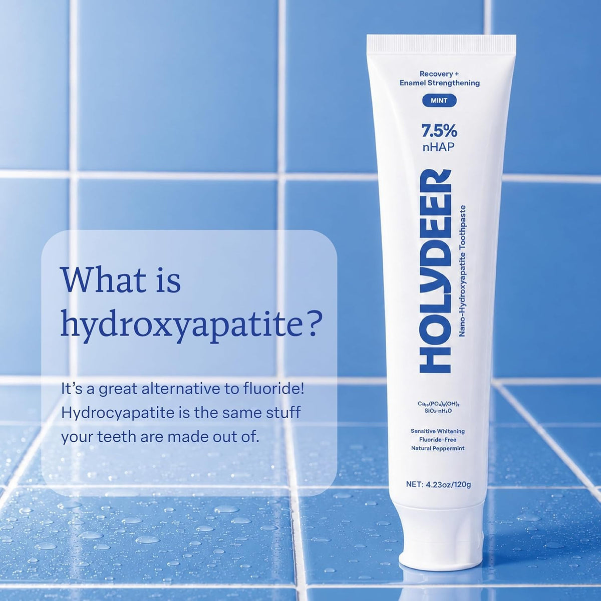 Nano-Hydroxyapatite Toothpaste Mint 7.5% Enamel Remineralization Fluoride-Free