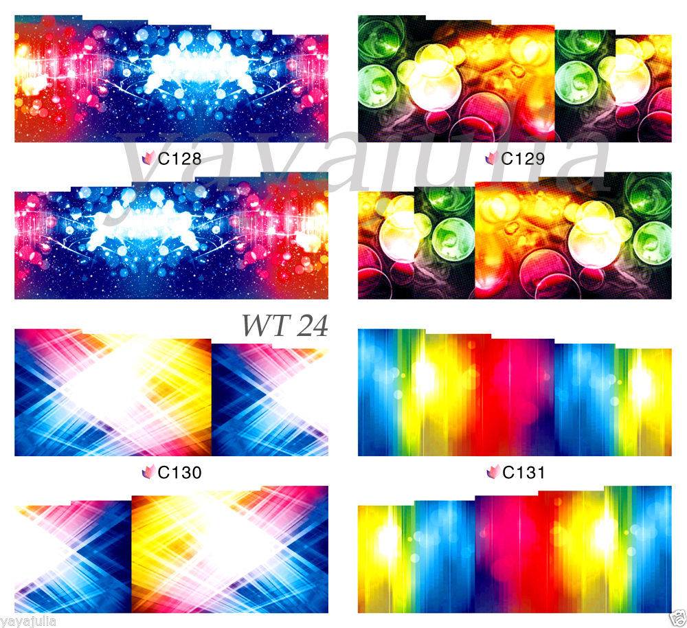 50 Sets Colorful Spring Nail Art Water Transfer Decals - Full Coverage