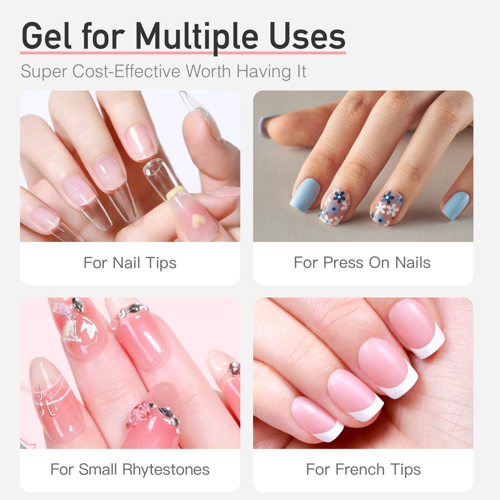 Semi Solid Nail Glue 15g Strong Adhesive for Press-On Nails, Clear