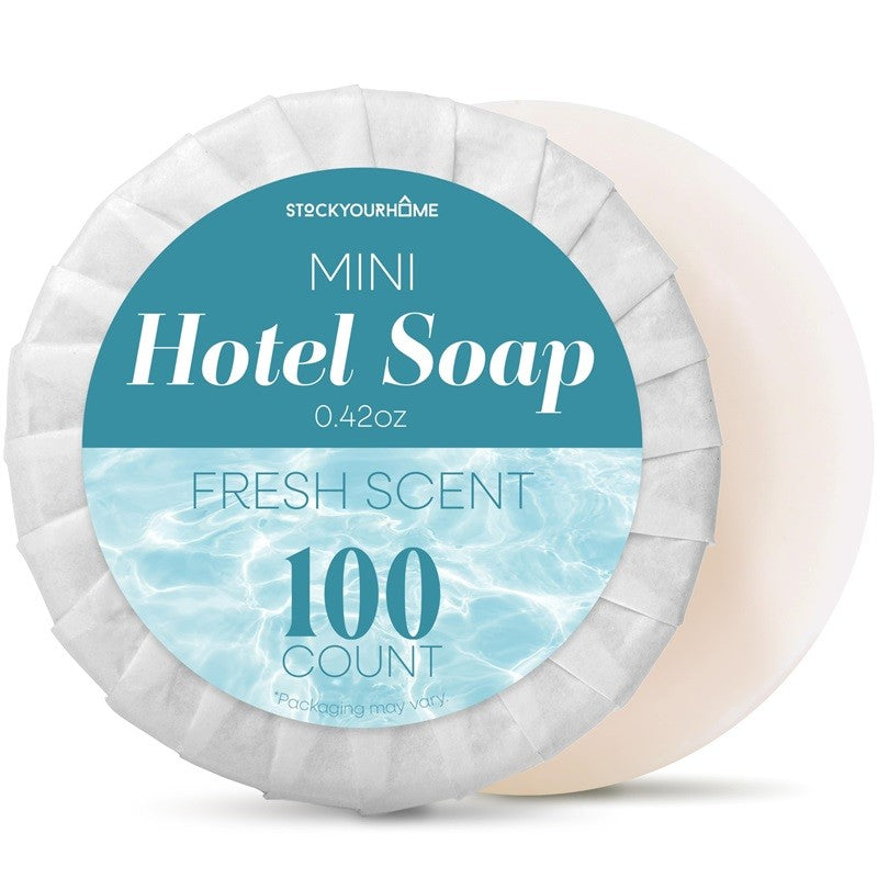 Bulk Hotel Soap Bars - 100 Travel Size Fresh Scent Hand Soaps