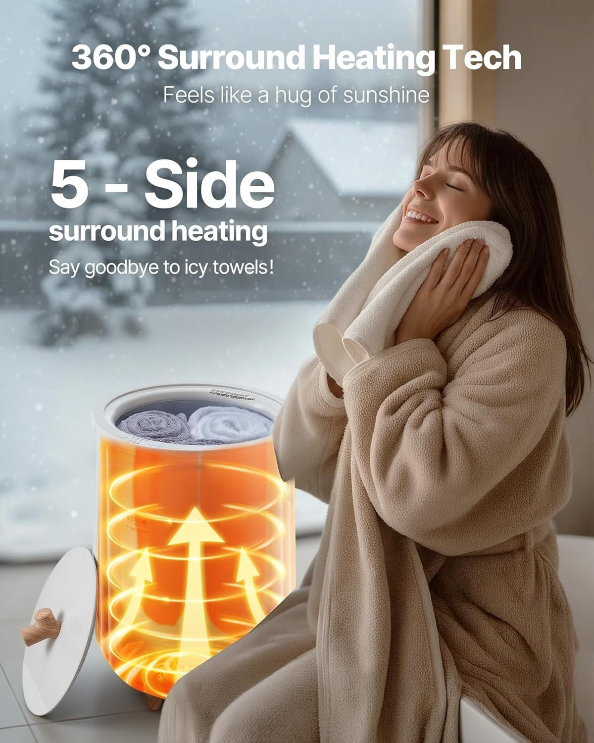 20L Towel Warmer Bucket with LED Timer & Temperature Control for Spa & Home