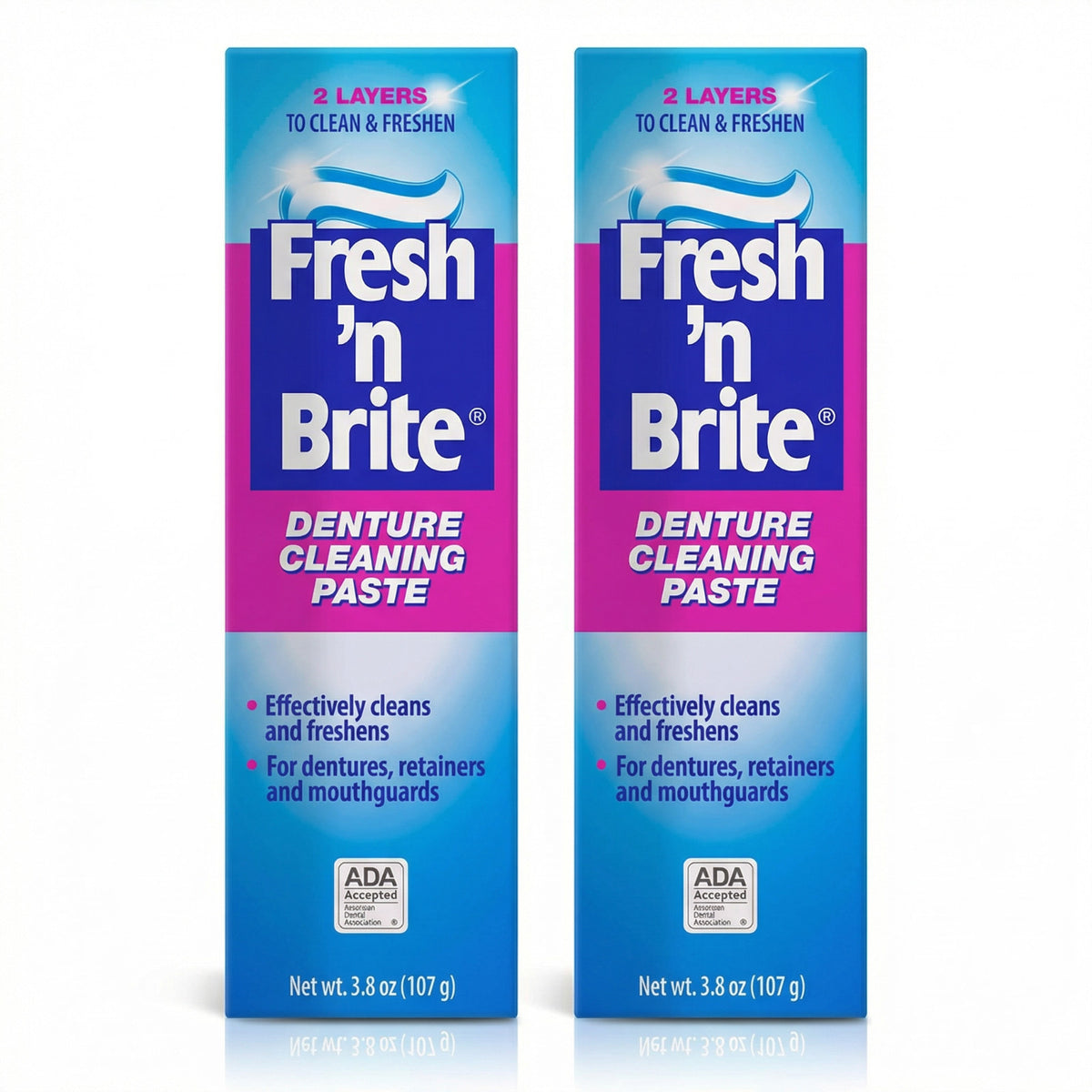 Denture Cleaning Paste Pack of 2 - Mint, Stain Remover, 3.8oz Each