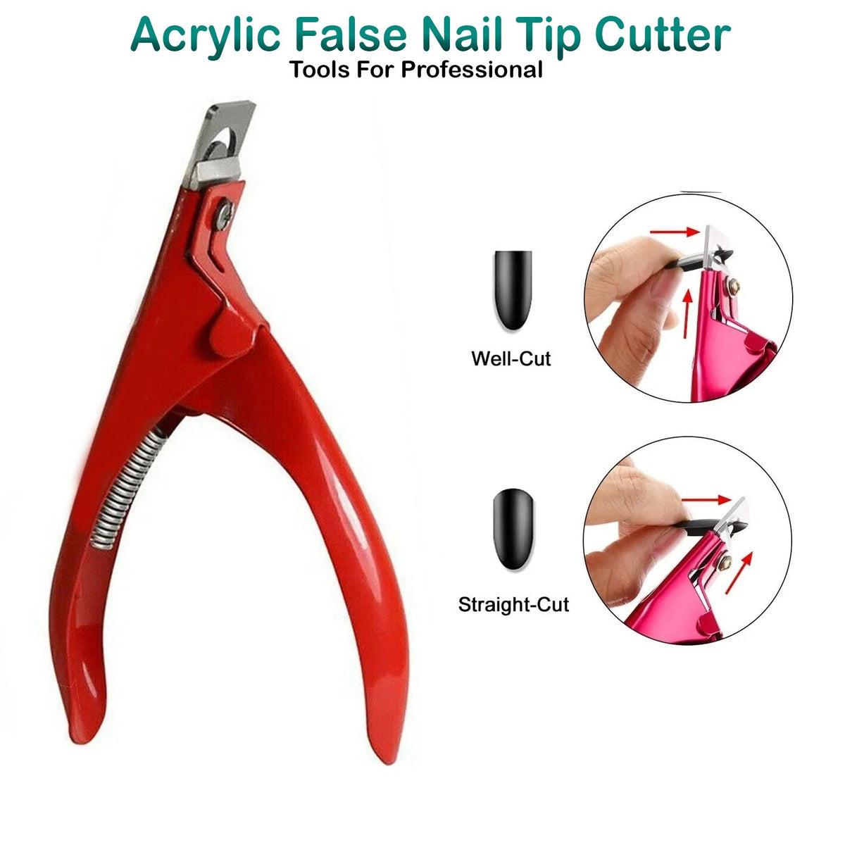 Acrylic Nail Tip Cutter Clipper with Spring - Manicure Nail Art Tool