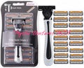 18 Pack Disposable Triple Blade Razor Refills with Handle for Men & Women