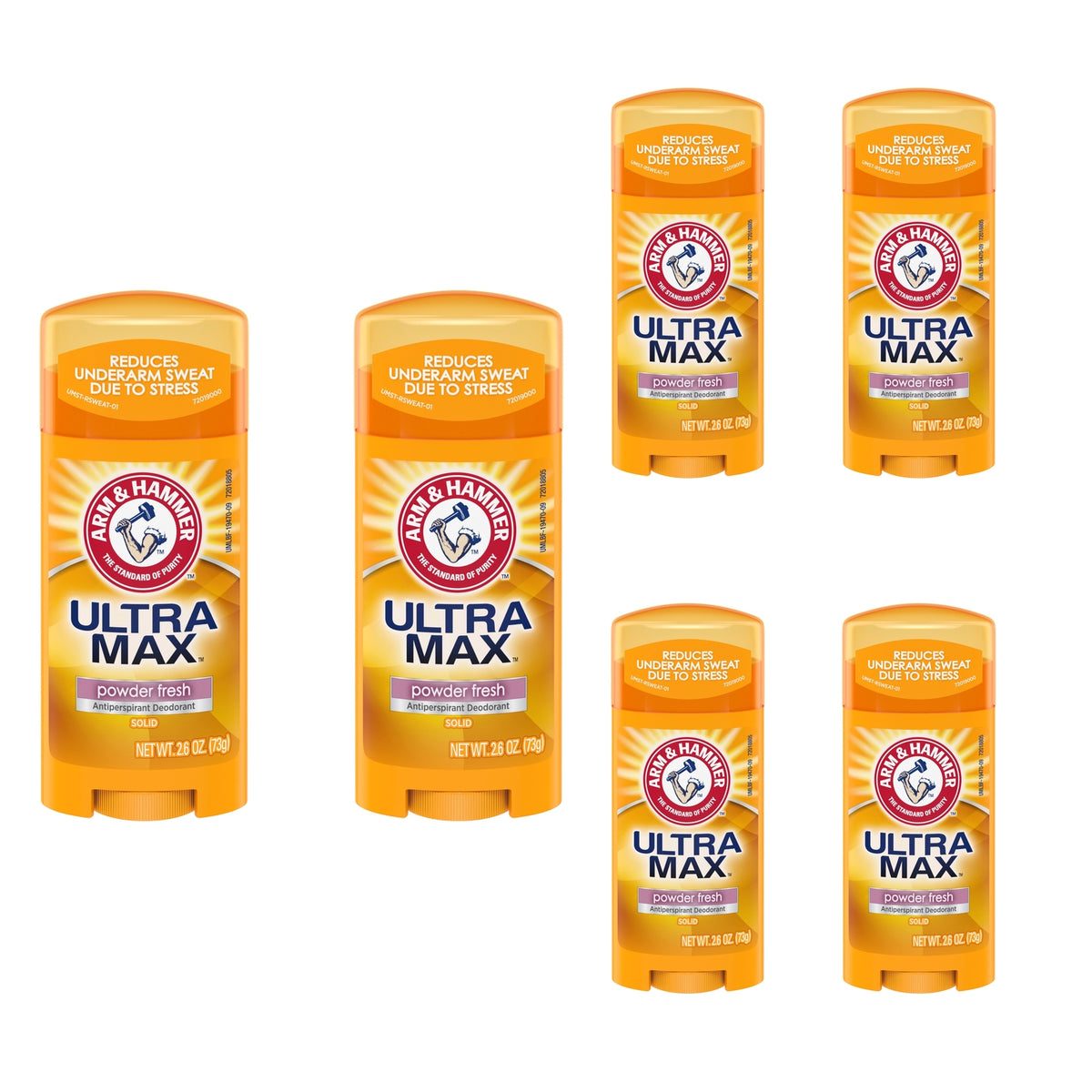 Arm & Hammer Ultramax Anti-Perspirant Deodorant Powder Fresh 6 Pack 2.6oz