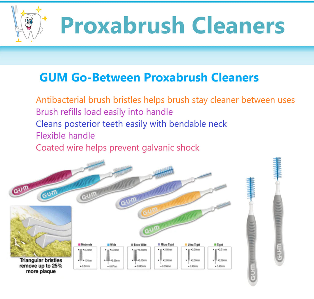 Interdental Brushes - Wide, Plaque Removal, Antibacterial Bristle Options