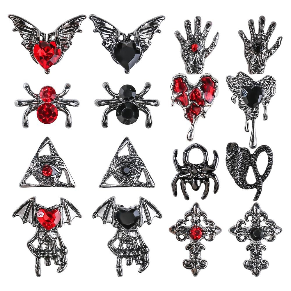 Halloween Nail Charms 3D Alloy Nail Art Decorations for Women