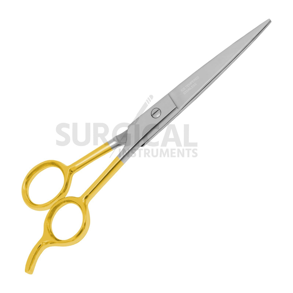Professional Hair Cutting Scissors 5.5 Inch Stylish Gold Handle Ice Tempered Blades