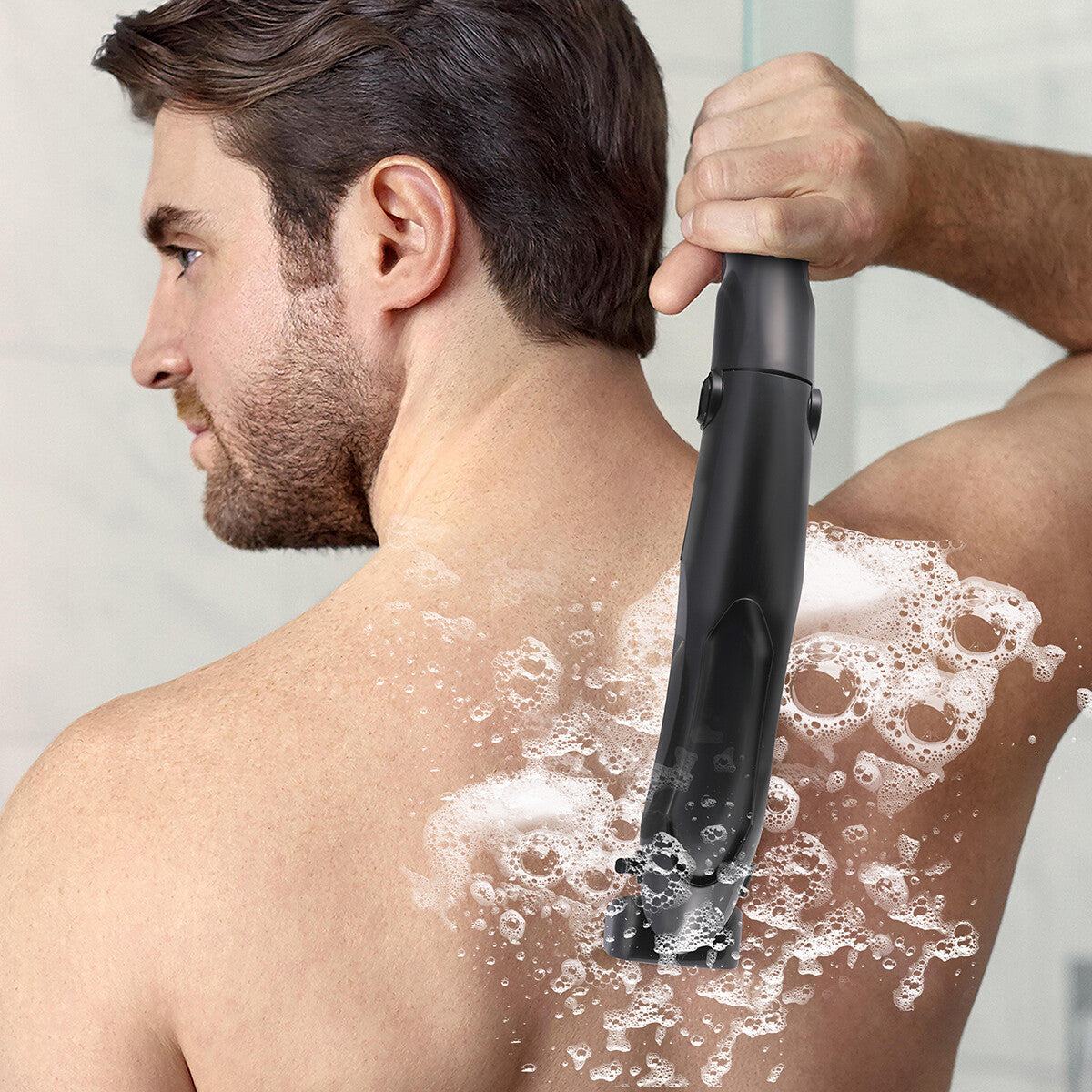 Rechargeable Electric Back Shaver for Men Long Handle Body Hair Removal Razor