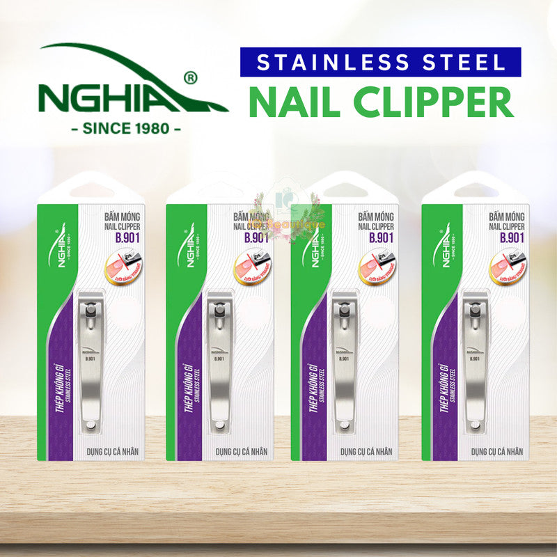 Large Straight Blade Stainless Steel Nail Clippers Pack of 4 - Precise & Durable