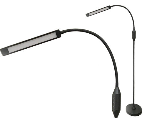 LED Flex Arm Floor Lamp with Remote - 69" Tall, 5 Brightness & 5 Color Adjustments for Tattoo Work