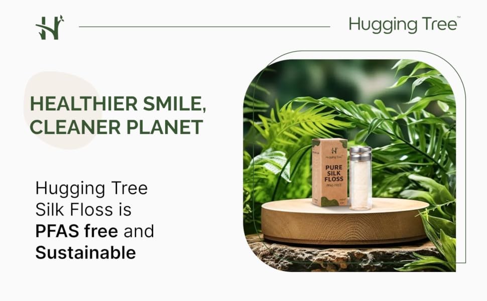 Natural Silk Dental Floss with Reusable Glass Dispenser - Eco-Friendly, Biodegradable, Zero Waste