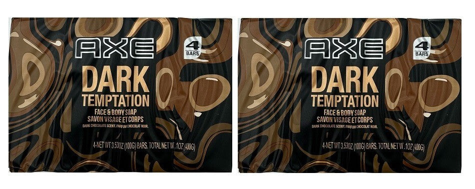 Dark Chocolate Scent Axe Body & Face Soap 8 Bars - Moisturizing Grooming Bar