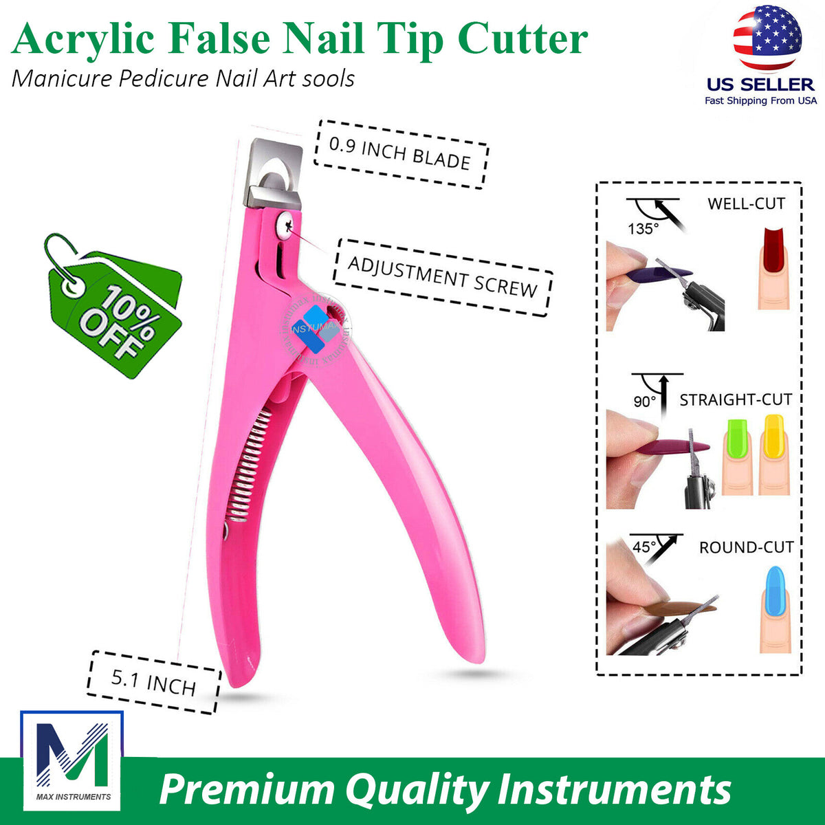 Manicure Nail Tip Cutter Acrylic False Nail Clipper for Nail Art - Multiple Colors