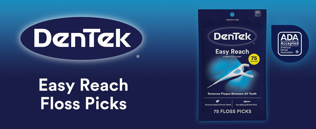 Dental Floss Picks with Fluoride Mouthwash | Complete Clean Easy Reach 75 Pack