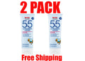 SPF 55 Broad Spectrum Sunscreen Lotion 3 oz - Water Resistant & Lightweight, 2 Pack