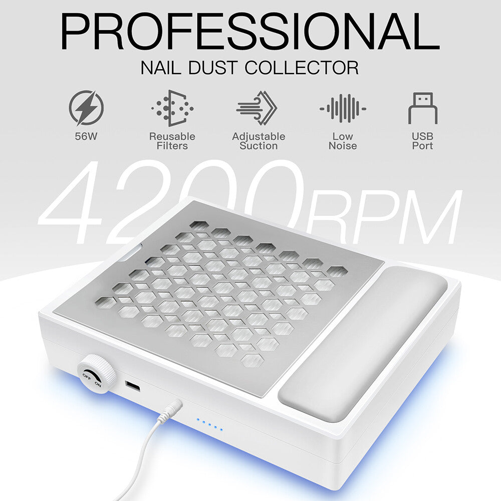 4200RPM Nail Dust Collector Vacuum Machine for Nail Salons & Home Use