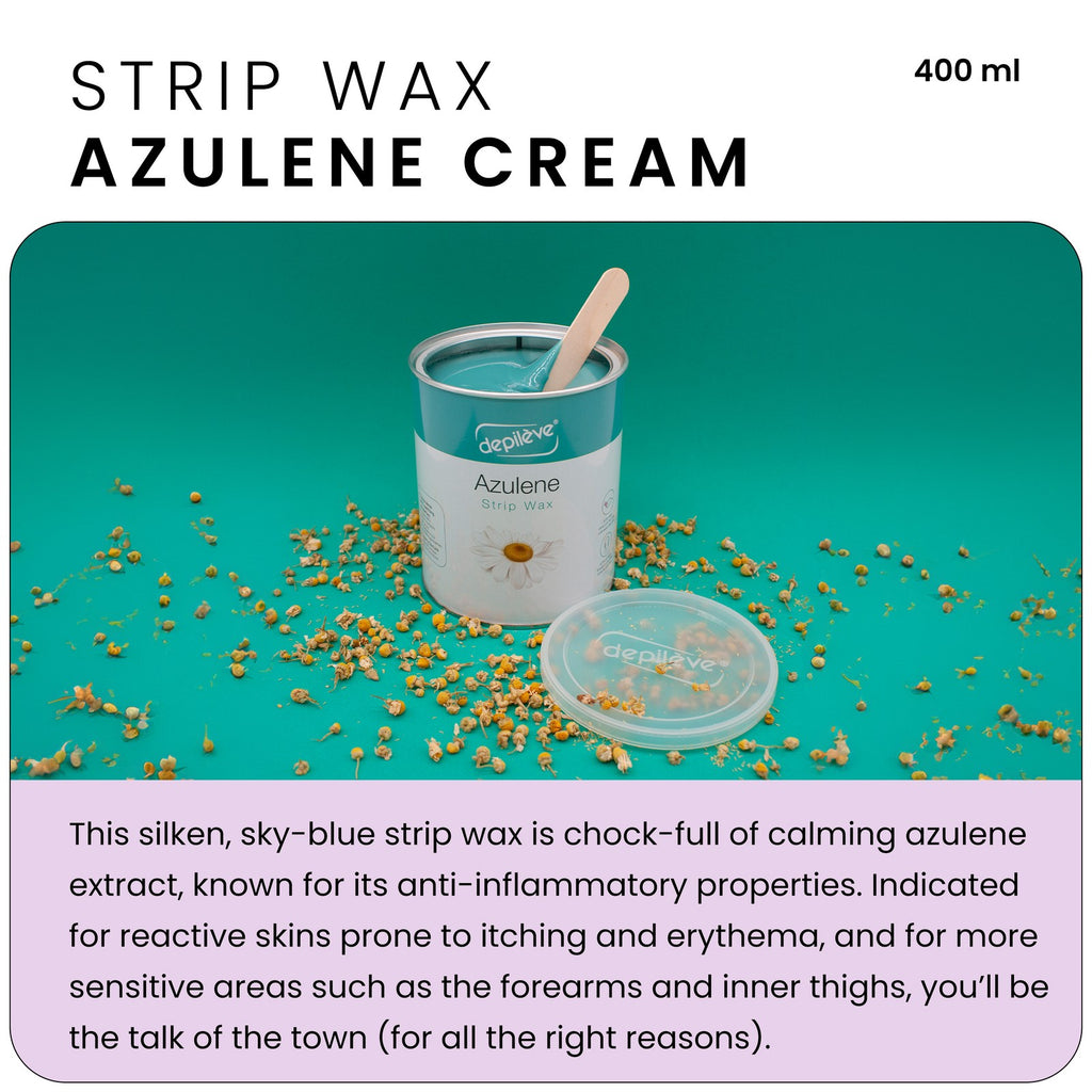 Gentle Azulene Wax for Sensitive Skin - Hair Removal Strips & Cream