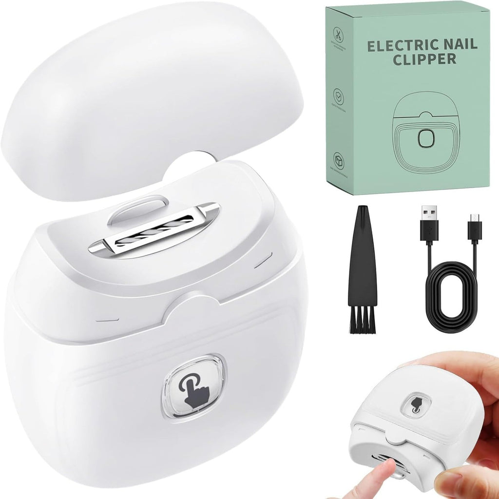 Electric Nail Clipper with LED Light & Dual Speed Rechargeable Type-C