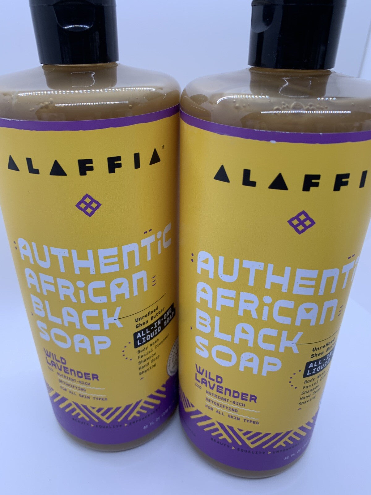 African Black Soap Liquid 32oz - All-in-One Natural Skin Care Pack (2 Pack)