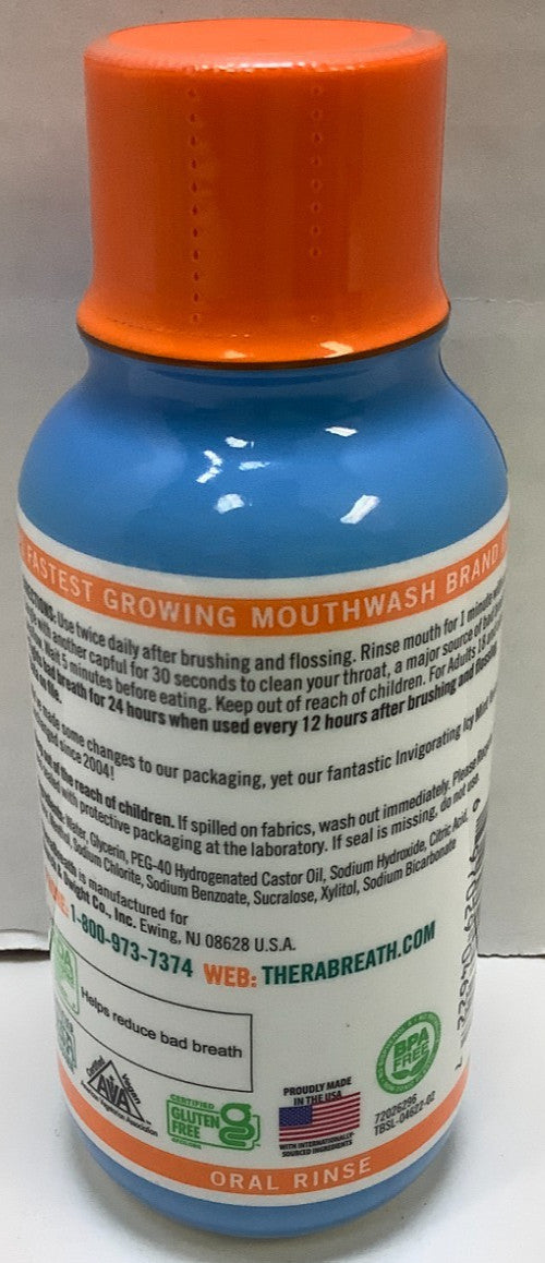 Oral Rinse Icy Mint 3oz Pack of 10 - Fresh Breath Mouthwash