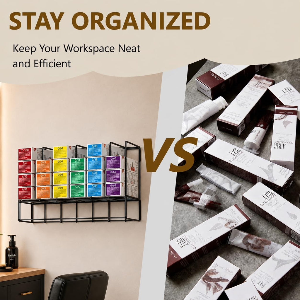 Hair Color Organizer Wall Mount Storage Rack for Salon Salon Station